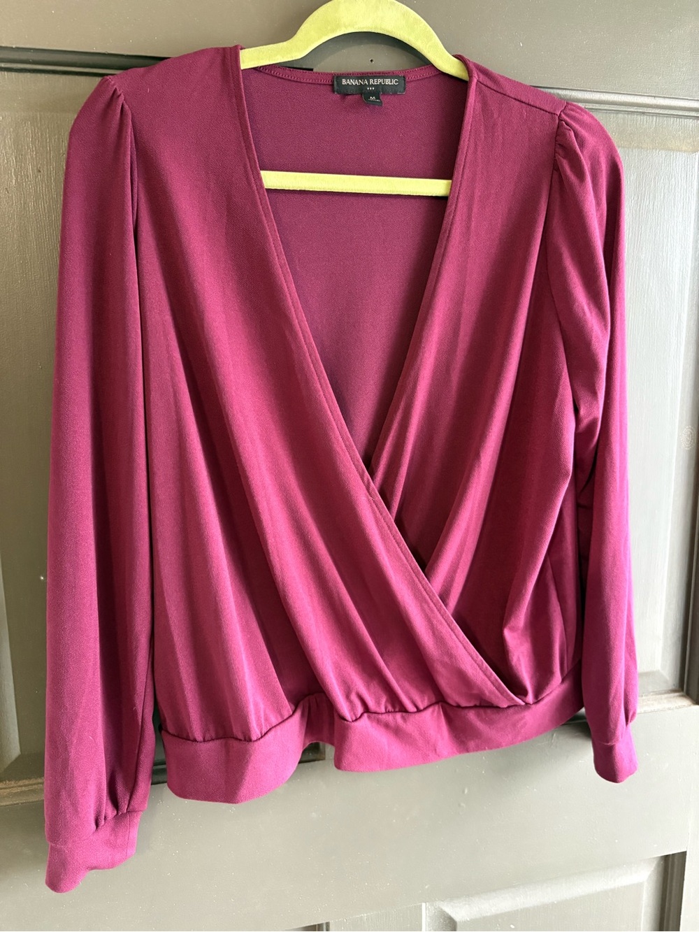 Banana Republic Women's Deep Berry Wrap Blouse